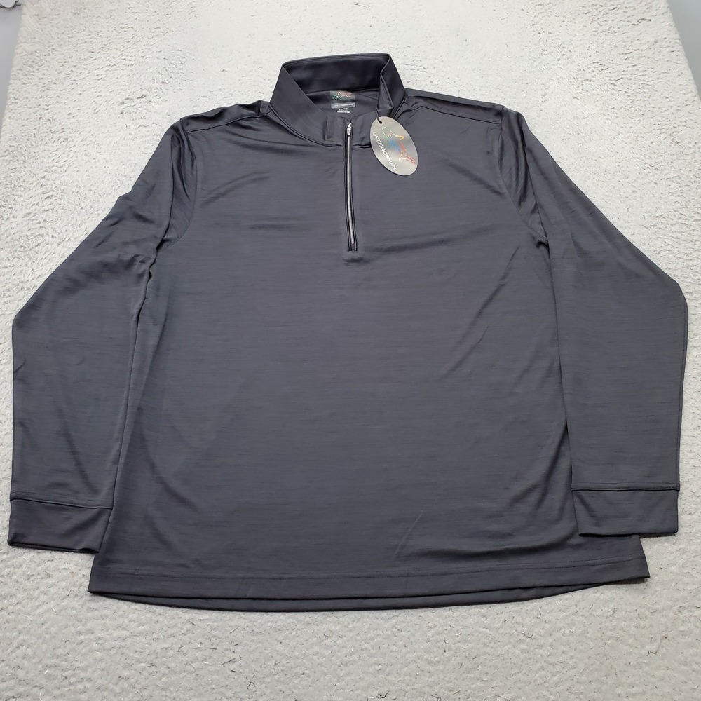 Greg Norman Golf 1/4 Zip Pullover Mens XL Black Performance Moisture Wicking